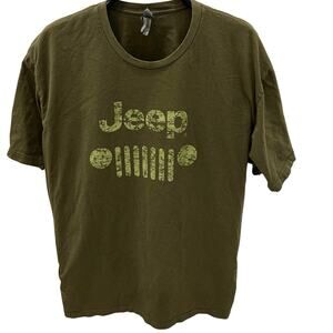 Next Level Men’s  XXL 2XL JEEP Graphic T-shirt ~ Army Green